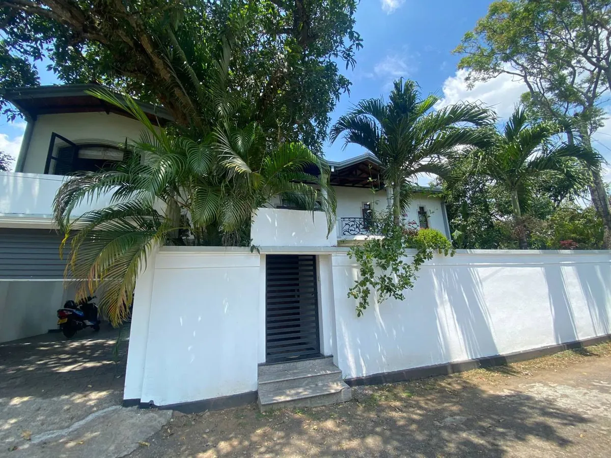 The Golden Hands Depanama house — white villa behind a garden wall